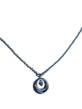 Modern Pendant Beaded Necklace Black Circle Heart Minimalist Fashion Jewelry
